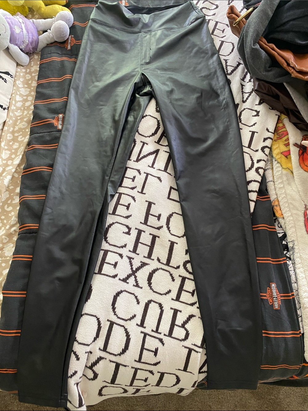 aerie Black Faux-Leather Leggings